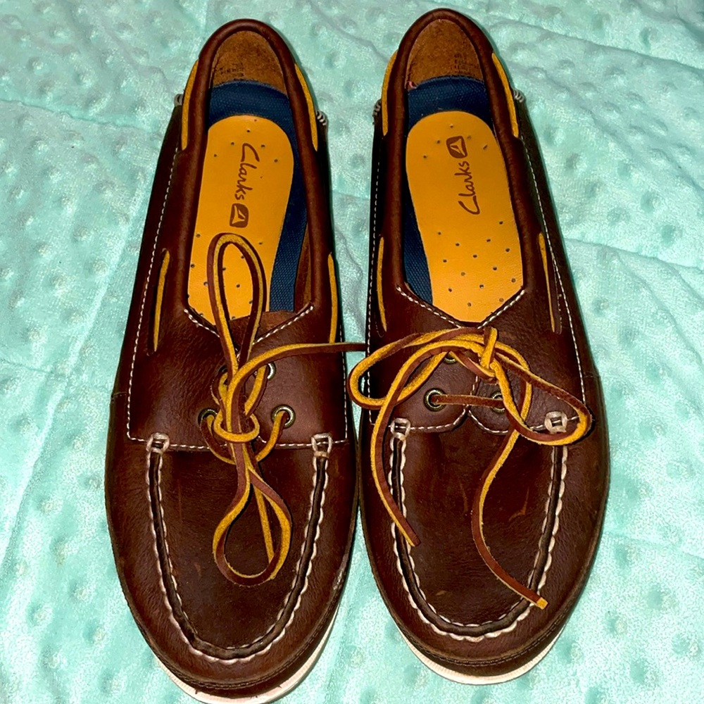 Clarks Brown Leather Boat Style Shoe